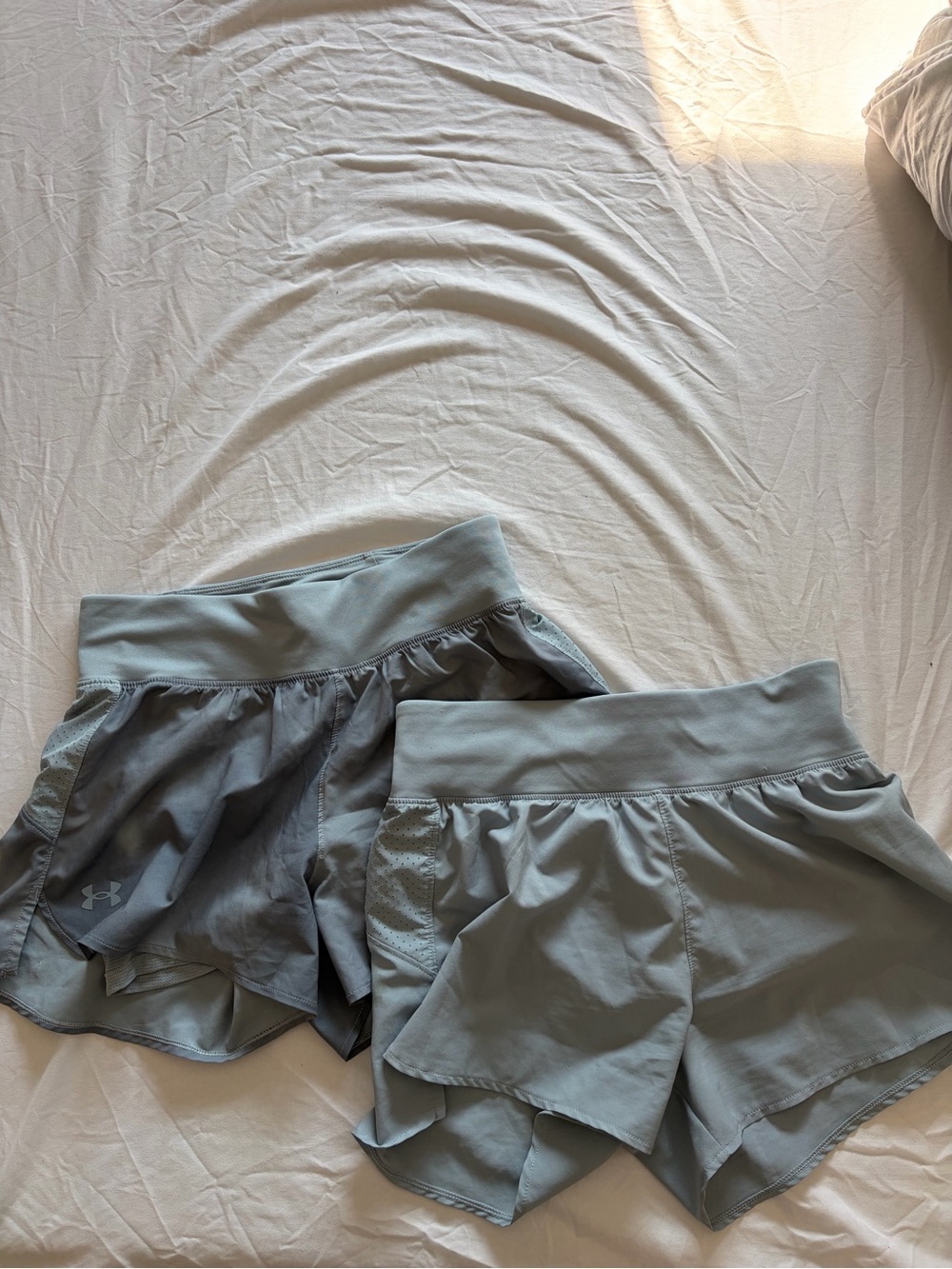Lot of 2 Under Armour Women's blue running Athletic Shorts small